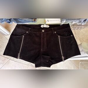 NWT 2014 Limited Edition H&M Suede Cheeky Black Shorts